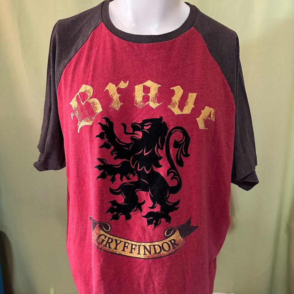 Harry Potter Brave Gryffindor Men's Red Gray T Shirt Size 3XL XXXL Cotton